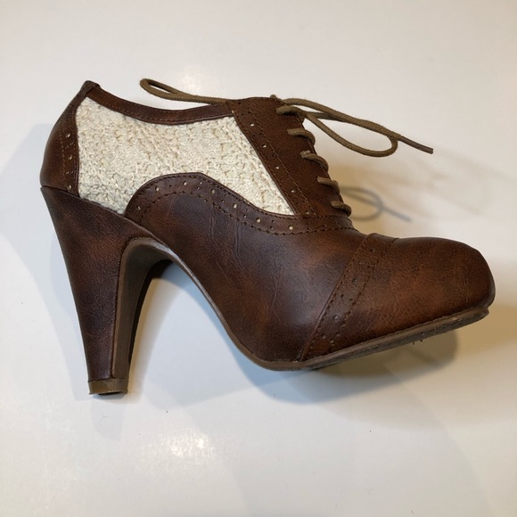 Not Rated Crochet Oxford Pump Bootie - Picture 3 of 8